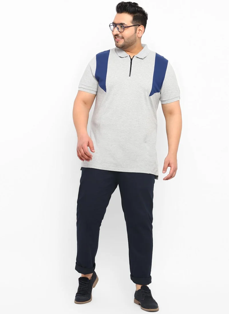 Urbano Fashion  Urbano Plus Men's Dark Blue Cotton Regular Fit Casual Chinos Trousers for Men | Best Price UAE